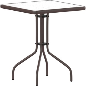 image:imageFlash Furniture Barker 235 Square Tempered Glass Metal Table SilverClear TopBronze Frame