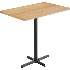 image:imageFlash Furniture Bennett 30 x 48 Solid Wood Commercial Indoor Tabletop in Dark Brown with 235 x 295 Bar Height Black Cast Iron X Base 300 lb Static CapacityNatural TopBlack Base