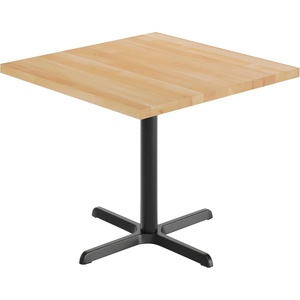 image:imageFlash Furniture Bennett 36 Square Solid Wood Commercial Indoor Tabletop in Natural with 30 x 30 Dining Height Black Cast Iron X Base 400 lb Static CapacityNatural TopBlack Base