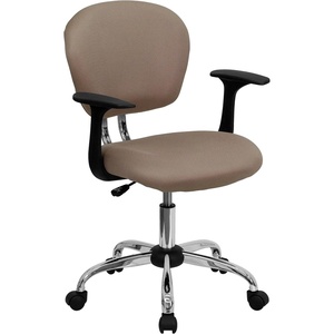 image:imageFlash Furniture Beverly MidBack White Mesh Padded Swivel Task Office Chair with Chrome Base and ArmsCoffee Brown