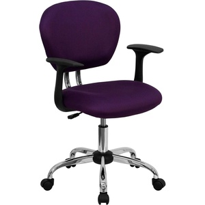 image:imageFlash Furniture Beverly MidBack Yellow Mesh Padded Swivel Task Office Chair with Chrome Base and ArmsPurple