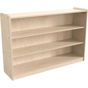 image:imageFlash Furniture Bright Beginnings Commercial Grade 3 Shelf Modular Classroom Storage Unit  Natural Finish  Open Storage  Extra Wide  Safe Kid Friendly Design