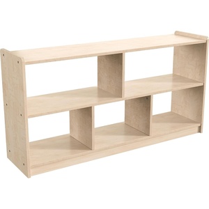 image:imageFlash Furniture Bright Beginnings Commercial Grade 5 Section Modular Classroom Storage Unit  Natural Finish  Extra Wide  Open Storage  Safe Kid Friendly Design