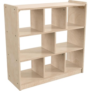 image:imageFlash Furniture Bright Beginnings Commercial Grade 8 Section Modular Classroom Storage Unit  Natural Finish  Open Storage  Safe Kid Friendly Design