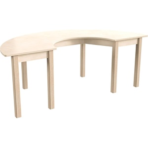 image:imageFlash Furniture Bright Beginnings Commercial Grade Half Circle Classroom Table  Wooden Preschool Activity Table  Greenguard Certified Wood  295 W x 59 D x 21 H