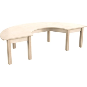 image:imageFlash Furniture Bright Beginnings Commercial Grade Half Circle Classroom Table  Wooden Preschool Activity Table  Greenguard Certified Wood  295 W x 59 D x 145 H