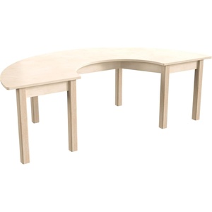 image:imageFlash Furniture Bright Beginnings Commercial Grade Half Circle Classroom Table  Wooden Preschool Activity Table  Greenguard Certified Wood  295 W x 59 D x 18 H