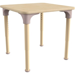image:imageFlash Furniture Bright Beginnings Commercial Grade Height Adjustable Square Classroom Table  Wooden Activity Table  24 W x 24 D x 15 H  23 H  Beech