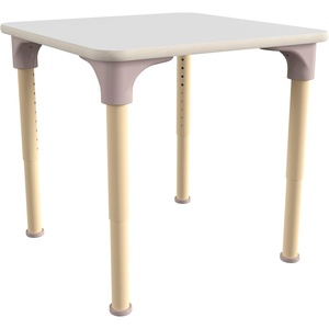 image:imageFlash Furniture Bright Beginnings Commercial Grade Height Adjustable Square Classroom Table  Wooden Activity Table  24 W x 24 D x 15 H  23 H  BeechWhite