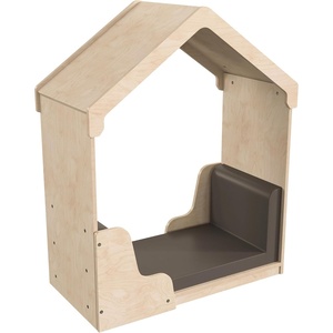 image:imageFlash Furniture Bright Beginnings Commercial Reading Nook  Natural Finished Green Guard Certified Wood Construction  Padded Soft Seating  Vinyl Upholstered Mats