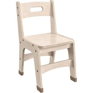 image:imageFlash Furniture Bright Beginnings Set of 2 Commercial Wooden Classroom Chairs  Natural Finish  115 Seat Height  Integrated Carrying Handle  NonSlip Foot Caps