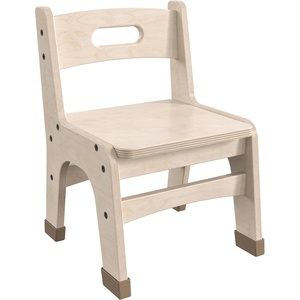 image:imageFlash Furniture Bright Beginnings Set of 2 Commercial Wooden Classroom Chairs  Natural Finish  9 Seat Height  Integrated Carrying Handle  NonSlip Foot Caps