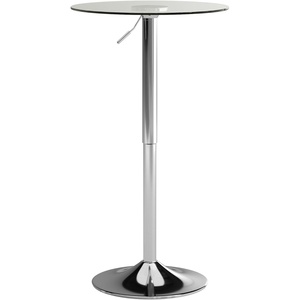 image:imageFlash Furniture Chad 235 Round Glass Cocktail Table with Adjustable Height Frame Bar Height Table for Commercial or Residential Use ClearChrome