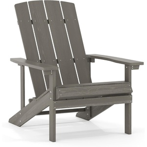 image:imageFlash Furniture Charlestown Commercial Grade IndoorOutdoor Adirondack Chair Weather Resistant Durable Poly Resin Deck and Patio Seating RedGrey