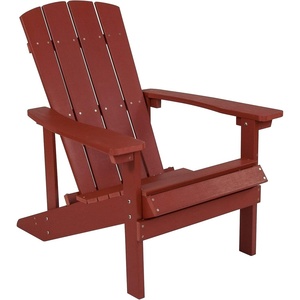 image:imageFlash Furniture Charlestown Commercial Grade IndoorOutdoor Adirondack Chair Weather Resistant Durable Poly Resin Deck and Patio Seating RedRed