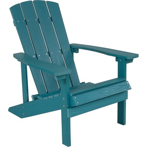 image:imageFlash Furniture Charlestown Commercial Grade IndoorOutdoor Adirondack Chair Weather Resistant Durable Poly Resin Deck and Patio Seating RedSea Foam
