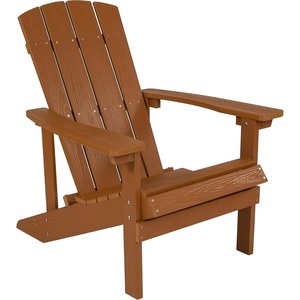 image:imageFlash Furniture Charlestown Commercial Grade IndoorOutdoor Adirondack Chair Weather Resistant Durable Poly Resin Deck and Patio Seating RedTeak