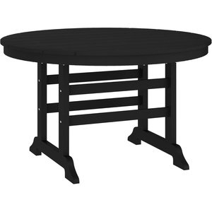 image:imageFlash Furniture Colonel Outdoor Dining Table for 4 Commercial Grade AllWeather Recycled HDPE Adirondack Style Table UV Fade Resistant 48 Round BlackBlack