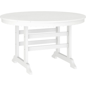 image:imageFlash Furniture Colonel Outdoor Dining Table for 4 Commercial Grade AllWeather Recycled HDPE Adirondack Style Table UV Fade Resistant 48 Round BlackWhite