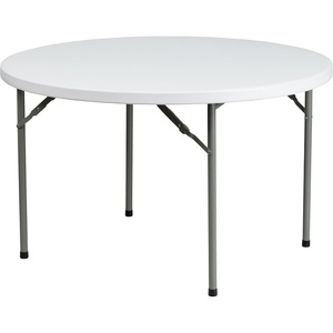 image:imageFlash Furniture Elon 2 Round AllOccasion Plastic Folding Event Table Folding Banquet Table for IndoorOutdoor Events White4 Foot