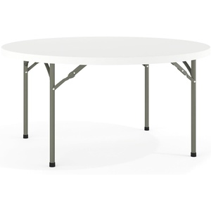 image:imageFlash Furniture Elon 2 Round AllOccasion Plastic Folding Event Table Folding Banquet Table for IndoorOutdoor Events White5 Foot