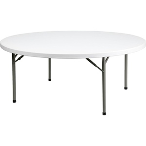 image:imageFlash Furniture Elon 2 Round AllOccasion Plastic Folding Event Table Folding Banquet Table for IndoorOutdoor Events White6 Foot