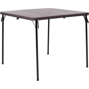image:imageFlash Furniture Elon 285 Square AllOccasion Plastic Folding Event Table with Locking Legs Folding Banquet Table for IndoorOutdoor Events WhiteBrown