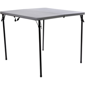 image:imageFlash Furniture Elon 285 Square AllOccasion Plastic Folding Event Table with Locking Legs Folding Banquet Table for IndoorOutdoor Events WhiteGrey