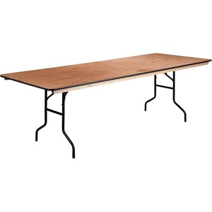 image:imageFlash Furniture Fielder 8 Rectangular AllOccasion Wood Folding Event Table Foldable Portable Banquet Table with Wooden Top NaturalBlack