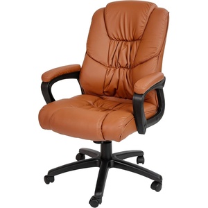image:imageFlash Furniture Fundamentals Big amp Tall Swivel LeatherSoft Office and Gaming Chair Ergonomic Office Chair with Padded Armrests and Adjustable Height BlackBrown