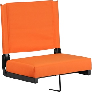 image:imageFlash Furniture Grandstand Portable Stadium Seat for Bleachers or Benches Folding Padded Stadium Chair with Carrying Handle 500 lb Weight Capacity PurpleOrange