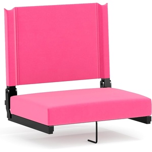 image:imageFlash Furniture Grandstand Portable Stadium Seat for Bleachers or Benches Folding Padded Stadium Chair with Carrying Handle 500 lb Weight Capacity PurplePink