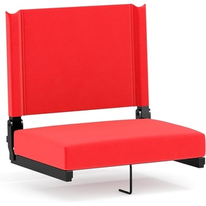 image:imageFlash Furniture Grandstand Portable Stadium Seat for Bleachers or Benches Folding Padded Stadium Chair with Carrying Handle 500 lb Weight Capacity PurpleRed