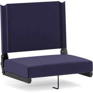 image:imageFlash Furniture Grandstand Portable Stadium Seat for Bleachers or Benches Folding Padded Stadium Chair with Carrying Handle 500 lb Weight Capacity PurpleNavy