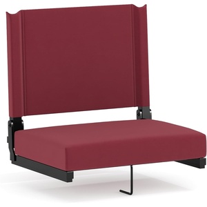 image:imageFlash Furniture Grandstand Portable Stadium Seat for Bleachers or Benches Folding Padded Stadium Chair with Carrying Handle 500 lb Weight Capacity PurpleMaroon