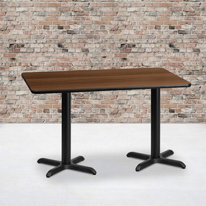 image:imageFlash Furniture Graniss 30 x 60 Rectangular Mahogany Laminate Table Top with 22 x 22 Table Height BasesWalnut