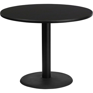 image:imageFlash Furniture Graniss 36 Round Mahogany Laminate Table Top with 24 Round Table Height BaseBlack