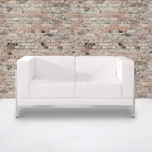 image:imageFlash Furniture HERCULES Imagination Series Contemporary White LeatherSoft Loveseat with Encasing FrameMelrose White