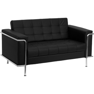 image:imageFlash Furniture HERCULES Lesley Series Contemporary Black LeatherSoft Loveseat with Encasing Frame