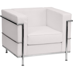 image:imageFlash Furniture HERCULES Regal Series Contemporary White LeatherSoft Chair with Encasing Frame