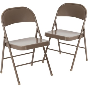 image:imageFlash Furniture HERCULES Series Double Braced Black Metal Folding ChairBeige