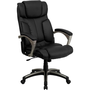 image:imageFlash Furniture Hansel High Back Folding Black LeatherSoft Executive Swivel Office Chair with Arms