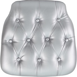 image:imageFlash Furniture Hard Gold Tufted Vinyl Chiavari Chair CushionSilver