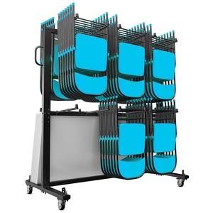 image:imageFlash Furniture Hawkins Heavy Duty Folding Table and Chairs Mobile CartLocking Wheels Outdoor Cover 84 Folding Chairs or 42 Chairs and 12 Tables Capacity Black