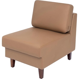 image:imageFlash Furniture Hercules Artemis Commercial Modular Middle Chair for Reception and Lobby Areas with Solid Wood Legs Black LeatherSoftCognac