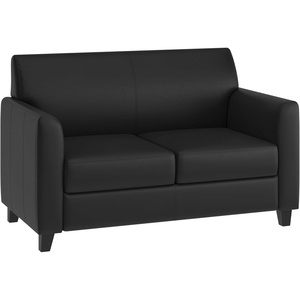 image:imageFlash Furniture Hercules Diplomat Series LeatherSoft Upholstered Loveseat Modern Small Sofa for Living Room or Office NavyBlack