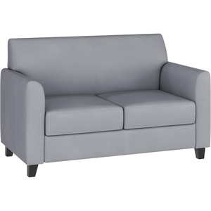 image:imageFlash Furniture Hercules Diplomat Series LeatherSoft Upholstered Loveseat Modern Small Sofa for Living Room or Office NavyGrey