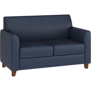 image:imageFlash Furniture Hercules Diplomat Series LeatherSoft Upholstered Loveseat Modern Small Sofa for Living Room or Office NavyNavy