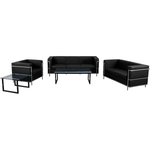 image:imageFlash Furniture Hercules Regal Series Contemporary Gray LeatherSoft Chair with Encasing FrameBlack
