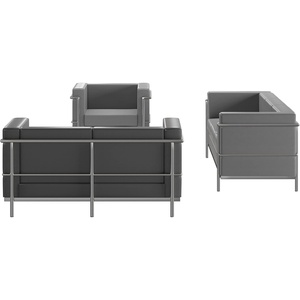 image:imageFlash Furniture Hercules Regal Series Contemporary Gray LeatherSoft Chair with Encasing FrameGrey